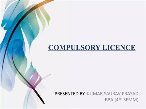 Compulsory Licensing Patents PPT