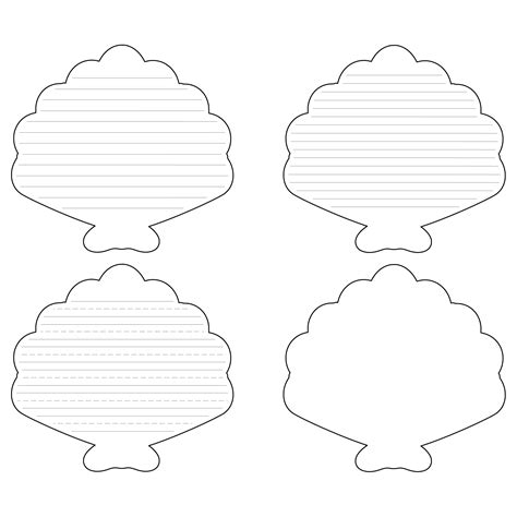 Scallop Clam Shaped Writing Template Free Printable Papercraft Templates