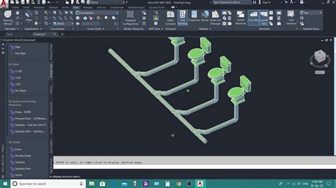 How To Create Piping Network In Cad MEP 2020 YouTube