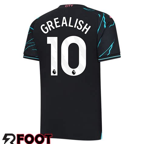 Faire Floquer Un Maillot Man City Jack Grealish 10 Third Bleu Noir 23