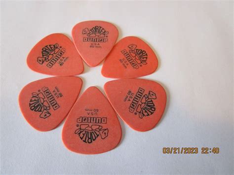 6 PACK DUNLOP TORTEX STANDARD 60MM ORANGE GUITAR PICKS 459 EBay