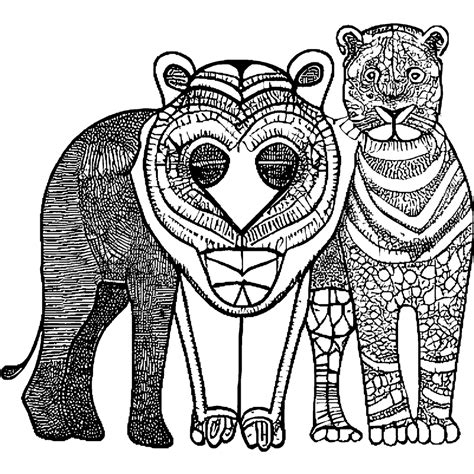 Coloriage D Animaux De La Jungle Creative Fabrica