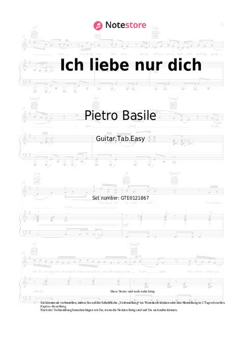 Ich Liebe Nur Dich Pietro Basile Sarah Engels Chords Tabs Gitarre