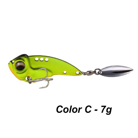 G G G Vibration Sequin Rotate Spoon Metal Wobblers Crankbaits