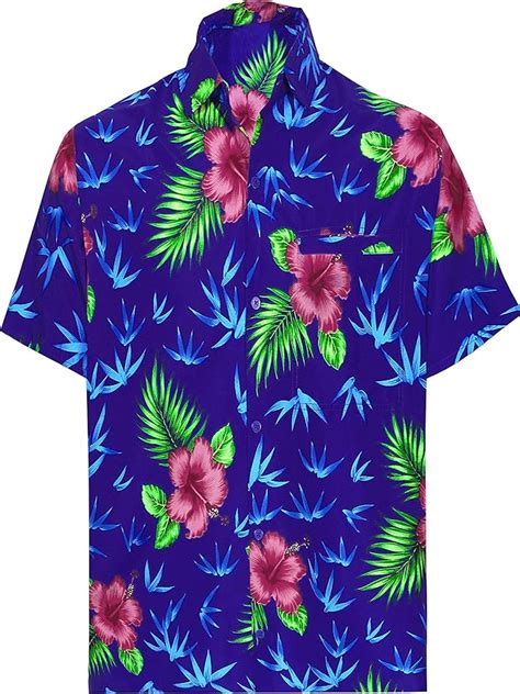 Men Relaxed Fit Aloha Hawaiian Short Sleeve Loose Casual Hawaiian Shirt