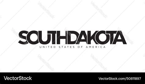 South Dakota Usa Typography Slogan Design America Vector Image