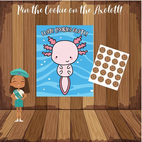 Pin The Cookie On The Axolotl Girl Scout Mascot 2024 Etsy