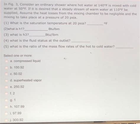 Solved OF In Fig 3 Consider An Ordinary Shower Where Hot Chegg