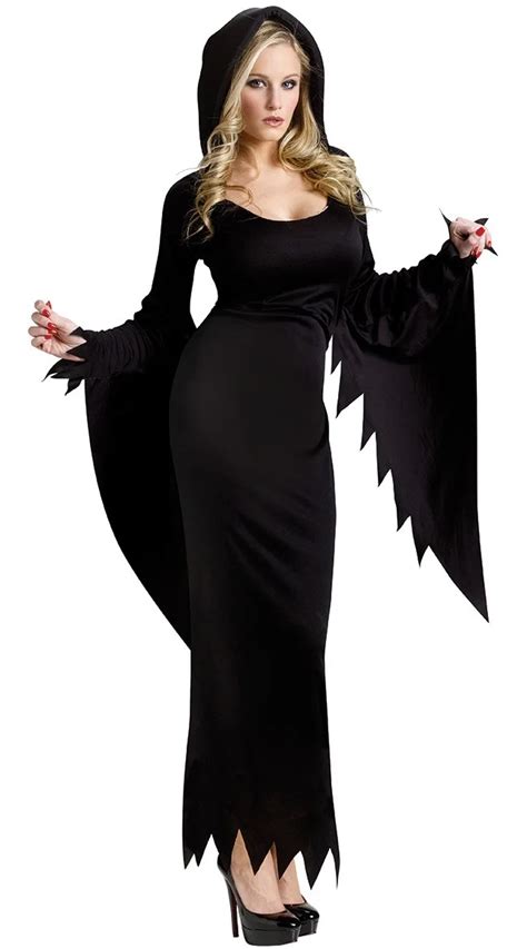 Black Scary Women Ghost Costume Dark Spirit Witch Costumes for ...