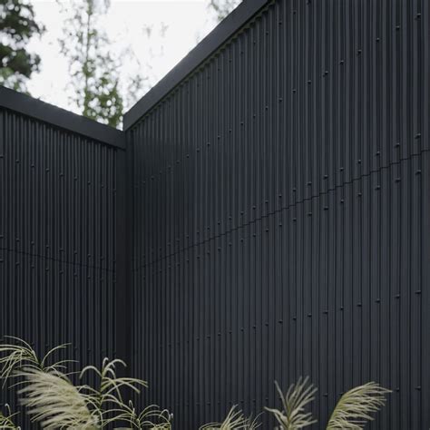 Corrugated Metal Cladding Panel Texture, Black - Poliigon