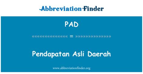 pad definition pendapatan asli daerah abbreviation finder