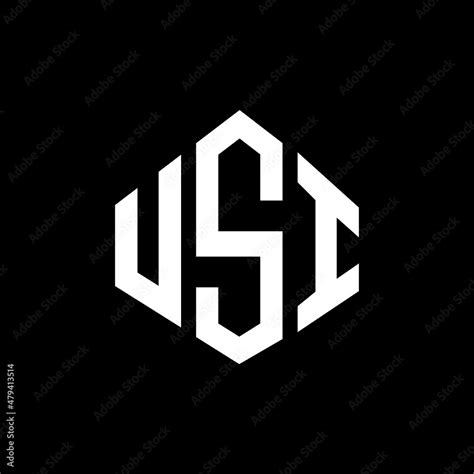 USI letter logo design with polygon shape. USI polygon and cube shape ...