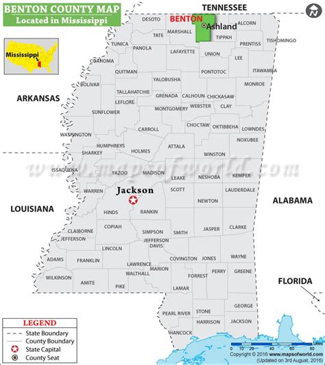 Benton County Map Mississippi