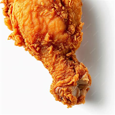 Crispy fried chicken one Leg piece on a white background | Premium AI