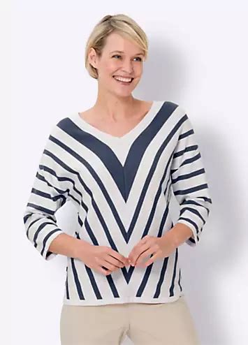 Witt Stripe Three Quarter Length Sleeve Jumper Kaleidoscope