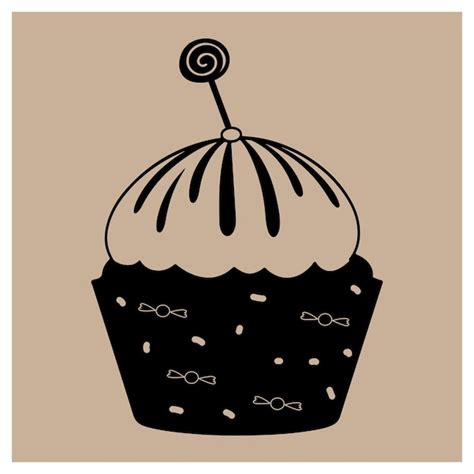 Premium Vector Cupcake Silhouette Dessert Hand Drawn Vector