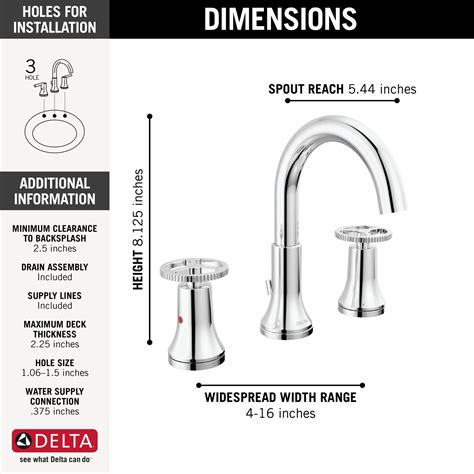 Two Handle Widespread Bathroom Faucet In Chrome 3558 Mpu Dst Delta Faucet