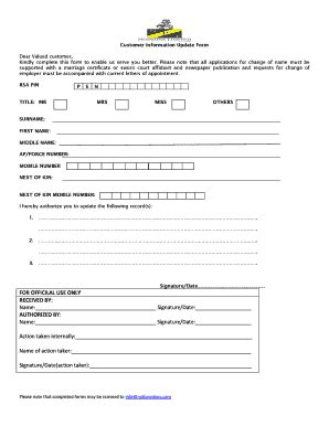 Fillable Online Kindly Complete This Form To Enable Us Serve You Better