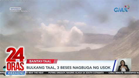 Bulkang Taal 3 Beses Nagbuga Ng Usok 24 Oras Weekend YouTube