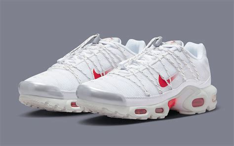 The Nike Air Max Plus Toggle Appears In White Silver And Red