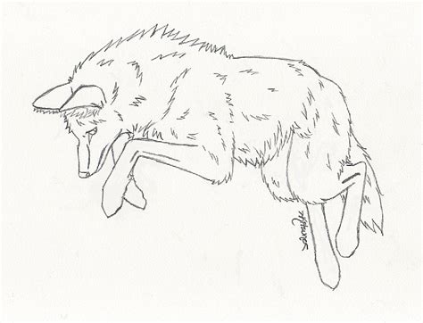 Wolf Jumping Drawing