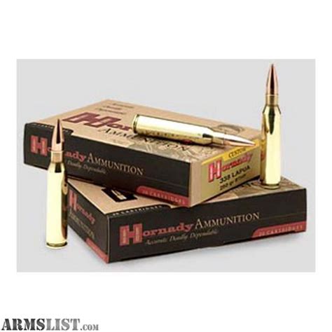 Armslist For Sale Hornady 338 Lapua Ammunition By Hornady 250 Gr Bthp Per 20