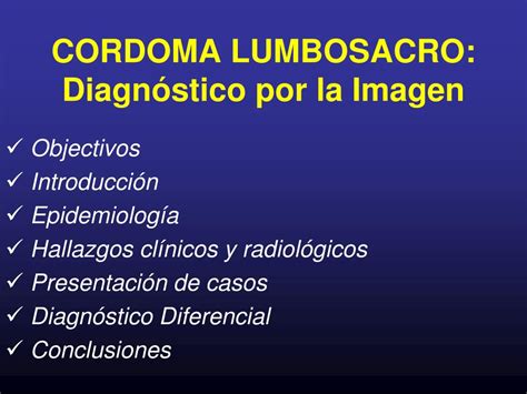 PPT CORDOMA LUMBOSACRO Diagnóstico por la Imagen PowerPoint