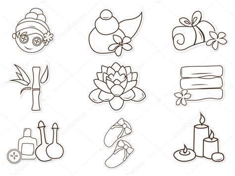 Spa And Salon Cute Object Hand Drawn Sketch Doodle Stock Vector