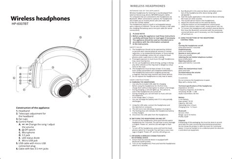 LISAIER TRONICS HP-6007BT Bluetooth Headphone User Manual HP 6007BT