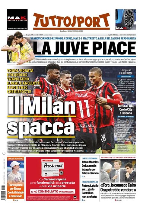 Prima Pagina Tuttosport La Juve Piace Il Milan Spacca Pianeta Milan