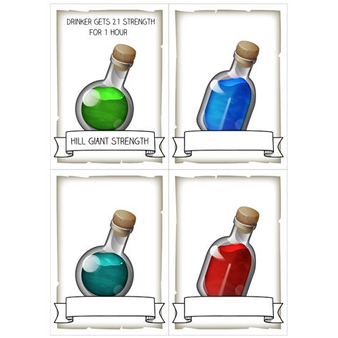 Customizable Potion Cards — Cryptocartographer