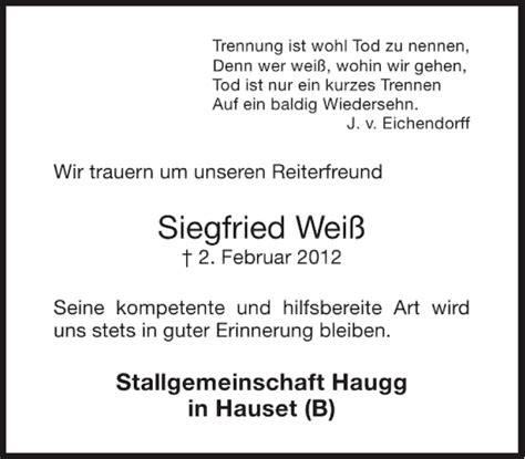 Traueranzeigen von Siegfried Weiß Aachen gedenkt