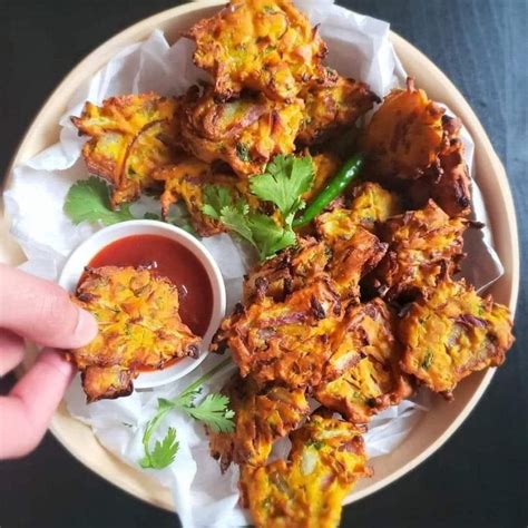 Air Fryer Onion Fritters Pakoda Recipes