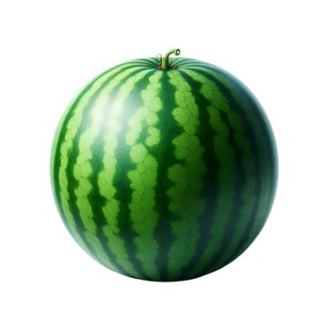 Realistic Full Green Watermelon On White Background Watermelon Full