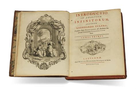 Euler Leonhard 1707 1783 Introductio In Analysin Infinitorum Lausanne M M Bousquet 1748