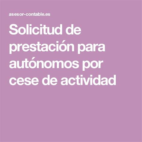 Solicitud De Prestaci N Para Aut Nomos Por Cese De Actividad Gaming