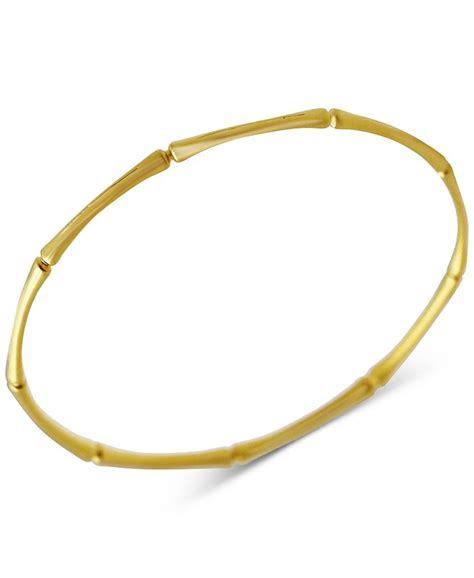 Macy S Kesi Jewels Bamboo Look Bangle Bracelet In 14k Gold Macy S