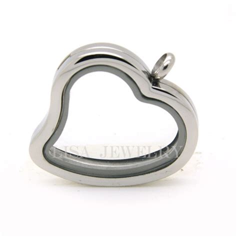 Hot Sale Mm Curved Silver Color Heart Glass Floating Charm Lockets