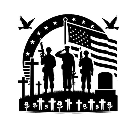 Premium Vector Memorial Day Silhouettes Vector Soldier With Usa Flag