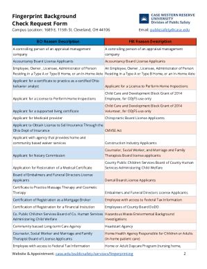 Fillable Online Fingerprint Background Check Form Fax Email Print