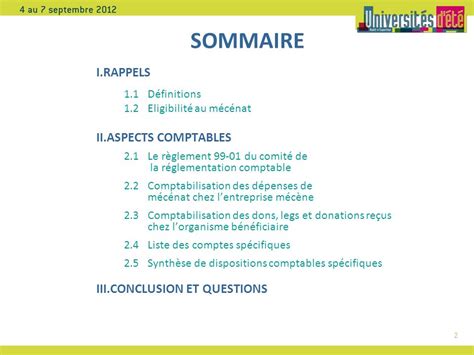 Traduction Des Operations De Mecenat En Comptabilite Ppt T L Charger