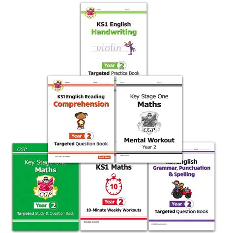Year 2 Maths and English Home Learning Workbook 6 Books Bundle for Age ...