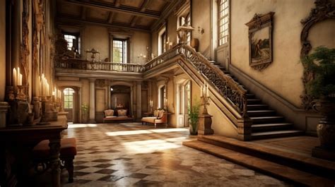 Premium Ai Image There Is A Large Staircase In A Very Large Building