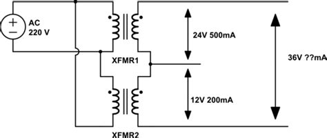 Series Center Tap Transformer Current Calculation Electrical