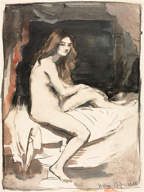 Naked Woman Posing Sexually Vintage Nude Illustration Nude Study