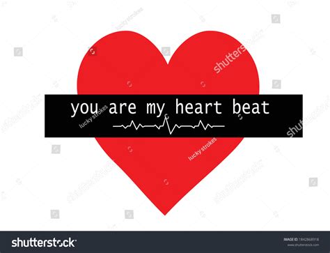 Red Heart You My Heart Beat Stock Vector Royalty Free 1842868918