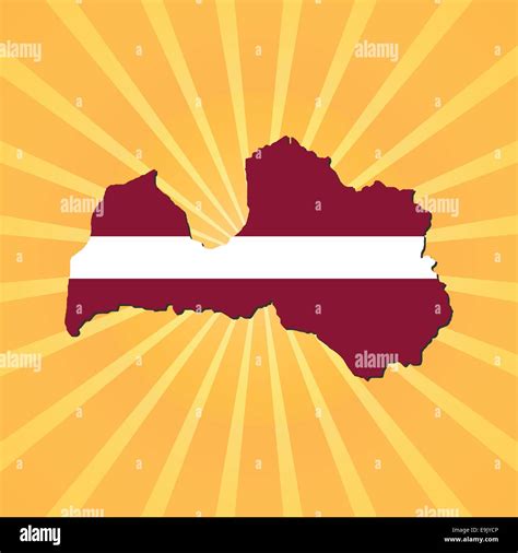 Latvia map flag on sunburst illustration Stock Vector Image & Art - Alamy