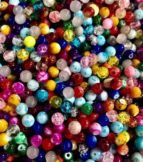 Assorted Glass Bead Mix Mm Glass Beads Bulk Bead Mix Bead Etsy