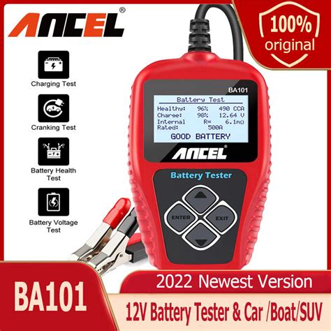 Ancel Ba101 12v Car Battery Tester 100 2000 Cca 220ah Digital Cranking Andcharging System Load