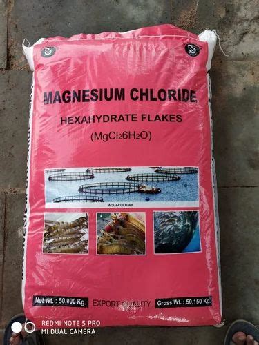 White Magnesium Chloride Flakes Purity 98 Packaging Size 25 Kg At